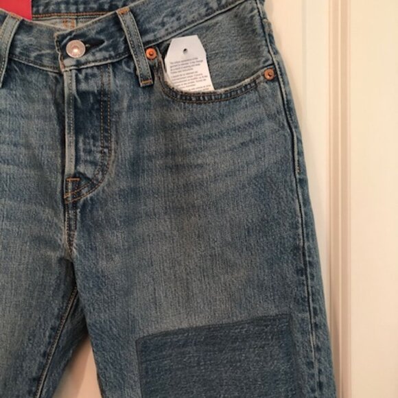 NWT Levi's 501 CT Denim Jeans Waist 24" Inseam 32" Cropped - Picture 6 of 15